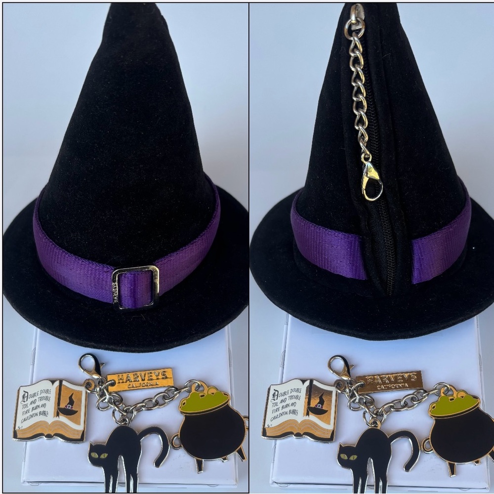 Harveys Spellbound Agatha witch hat coin purse (RARE) and bag charm / NEW